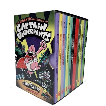 12 Knygų/set Milžiniška Kolekcija Kapitonas apatinės Kelnės, Kurias Dav Pilkey anglų kalba, Istorija, Knygos Nustatyti Komiksų Knygą Vaikams