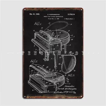 1939 Fortepijono Patentų Metalo Pasirašyti Asmeninį Šalies Klubas Namuose Stendai Alavo Pasirašyti Plakatai