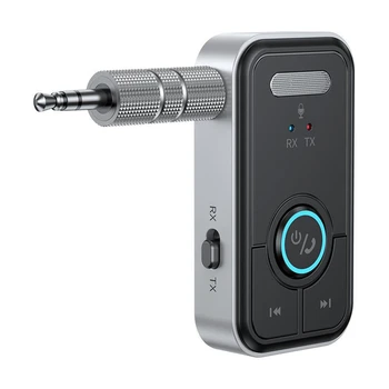 1Set Bluetooth 5.3 Audio Adapteris Imtuvas 3.5 Mm Jack Belaidžio Garso Siųstuvas Black Automobilių Ausinės, TV Garsiakalbiai