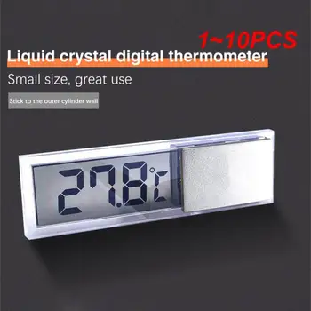 1~10VNT Akvariumas LCD Termometras Skaitmeninis Elektroninis LCD Žuvų Bakas 3D Skaitmeninis Temperatūros Temp Matuoklis Lipdukas Žuvų, Krevečių Vėžlys