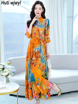 2023 Naujas Elegantiškas Šifono Moterų Maxi Suknelė Pavasario Vasaros Elegantiškos Prabangos Bodycon Prom Night Dress Derliaus Boho Paplūdimio Atostogų Suknelė