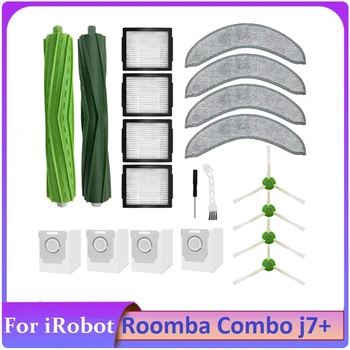 20PCS Pakeitimo Reikmenys Irobot Roomba Combo J7+ Robotų Dulkių siurblio Maišeliai Guminis Šepetėlis Filtro Pusėje Šepetys Mop Medžiaga