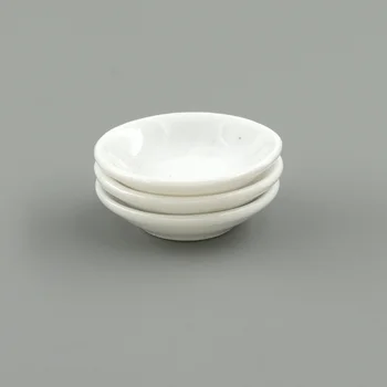 3Pcs 1/12 Lėlės Namas Miniatiūriniai Desertas Keramikos Plokštės Modeliavimas Virtuvės Patiekalas, Modelis Mini Dekoro Lėlių Priedai
