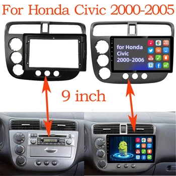 9 COLIŲ Garso Montavimo Honda CIVIC 2000 - 2006 RHD LHD Galvos Vienetas Radijo prietaisų Skydelyje GPS stereo skydelis skirtas montuoti 2 Din DVD rėmelį