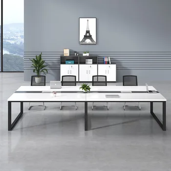 Biuro baldai, nedidelių konferencijų stalas ir kėdė derinys paprastas modernus plieno rėmas konferencijos stalo stačiakampis