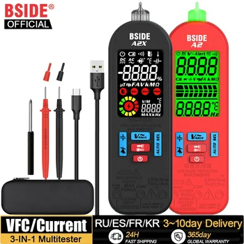 BSIDE USB charg Skaitmeninis Multimetras Smart multitester Elektrikas Testeris Detektoriaus Srovės VFC Kondensatorius Ohm Live Wire Hz NCV bandymas