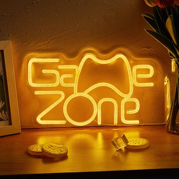 Chi-pirkti LED Neon Žaidimo Zona, USB Powered Neon Požymiai Nakties Žibintas 3D 