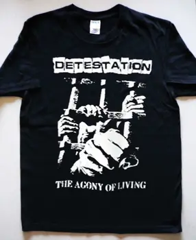 DETESTATION juosta t-shirt, Agonija Gyvenimo T-shirt, roko grupė marškinėliai TE3356 ilgomis rankovėmis