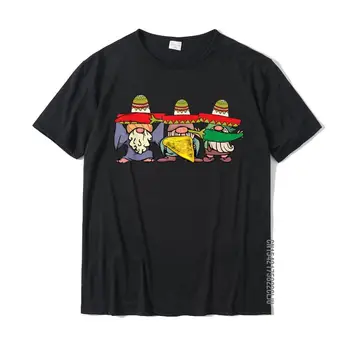 Gnome Cinco De Mayo Mielas Sombrero Meksikos Fiesta T-Shirt Viršūnes Tees Nauja 3D Atspausdintas Medvilnės Vyrų T Laisvalaikio Marškinėliai