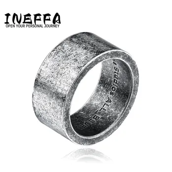 INEFFA Šiaurės Paprasta Mados Prekės ženklo Žiedas Vyrų ir Moterų Asmeninį Senovinių, Nerūdijančio Plieno Žiedai Vyrams Vintage Black Papuošalai