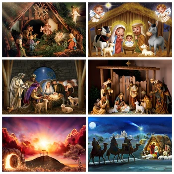 Kalėdų Jėzaus Gimimo Fone Fotografijos Kristaus Gimimo Scena Krikščionių Šventojo Kryžiaus Ir Biblijos Kalėdos Fotografijos Fono Foto Studija