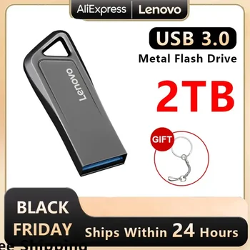 Lenovo Mini USB Flash Drive 2TB, USB 3.0 Flash Drive, 128GB 256 GB 512 GB Usb Atminties Pen Ratai Su Raktų Žiedas U Disko Kūrybos Dovanos