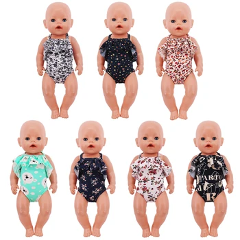 Lėlės Drabužių Lankas Spausdinti maudymosi Kostiumėliai Už 18Inch American Doll&43cm Reborn Baby Doll Priedai Mūsų Kartos Žaislas Mergina Dovana