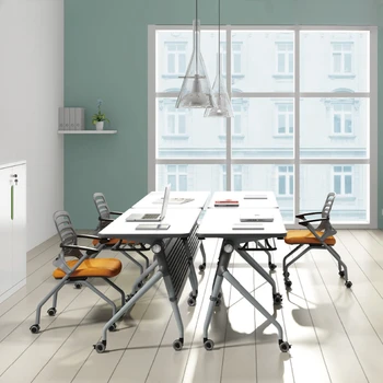 Mobilios mokymo stalo, konferencijos stalo, sudedamas stalas, paprastas šiuolaikiniai biuro baldai, mokymo stalo, ilgas stalas ir kėdės