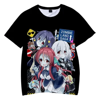 Naujas ZOMBIE ŽEMĖS SAGA Cosplay T-shirt Anime Minamoto Sakura marškinėliai Medvilnės Vasaros Trumpas rankovėmis viršūnes Tees