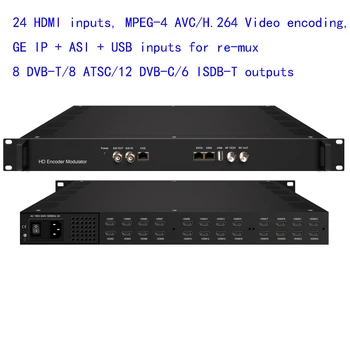 NDS3536S 24 HDMI ISDB-T/ATSC/DVB-C/DVB-T encoder moduliatorius Skaitmeninės TV Headend RF Moduliatoriaus