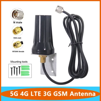 Plačiajuostės 5G 4G-LTE, 3G GSM 15dbi 600~6000Mhz Kabineto Antena Kambarinė Lauko Omni WiFi IP67 atsparus Vandeniui Antenos SMA RPSMA N Male