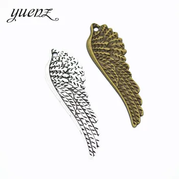 YuenZ 5vnt Antikvariniai sidabro spalvos pakabukai metalo gyvūnų sparno pakabukas 