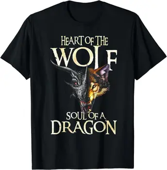 Širdies Vilko Siela Dragon Marškinėlius Dragon Mėgėjams Dovana T-Shirt